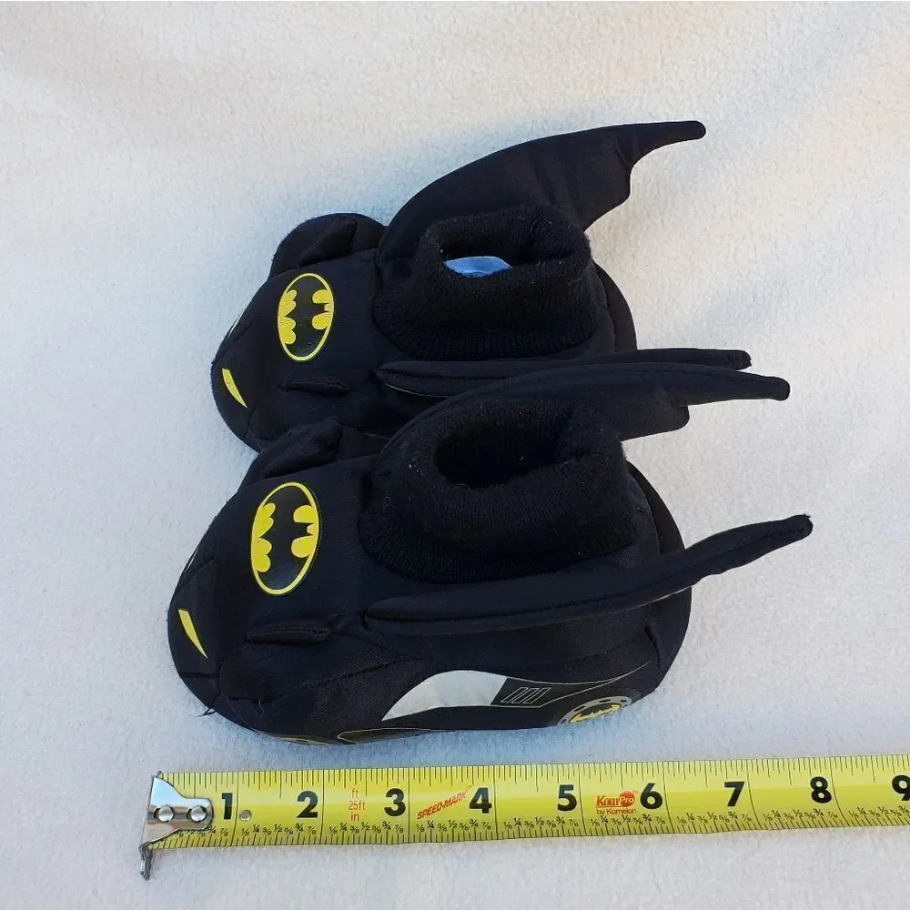 Batman black and yellow sock top plush slippers